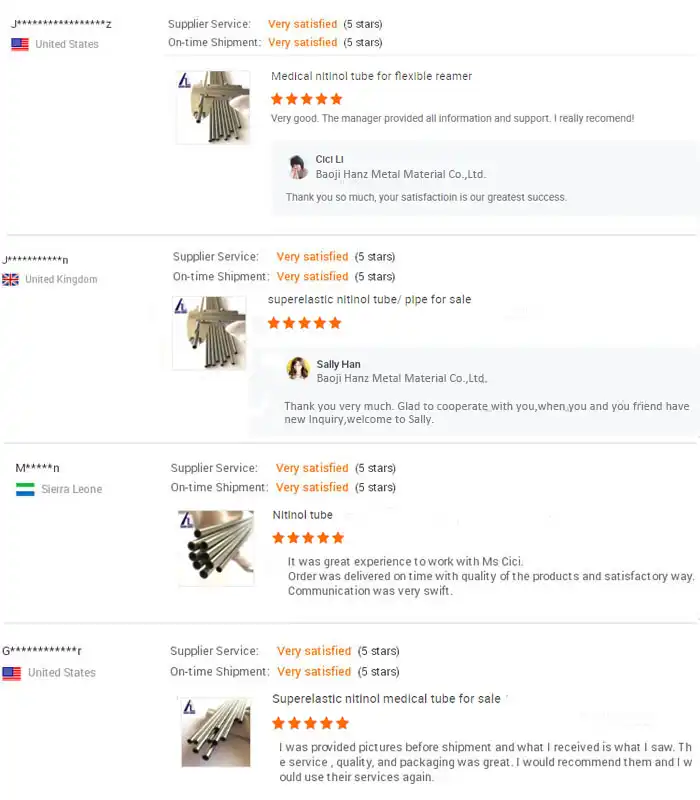 nitinol pipe nitinol pipe